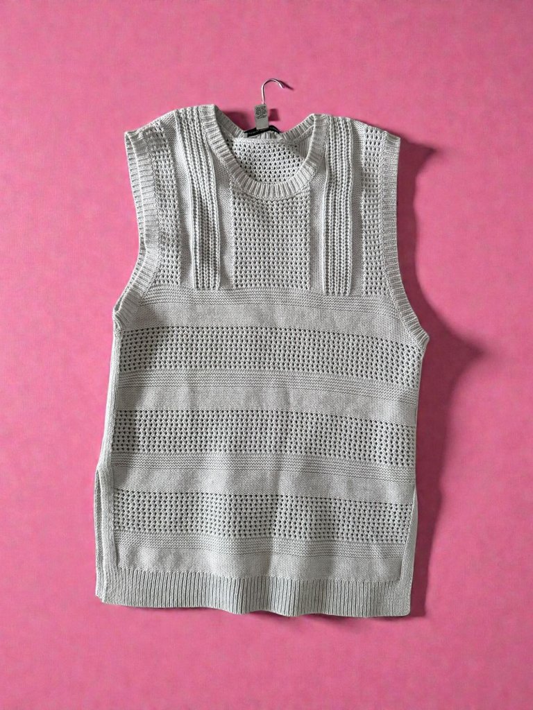 Cotton By Autumn Cashmere White 100% Cotton Knit Tank Top Size Small